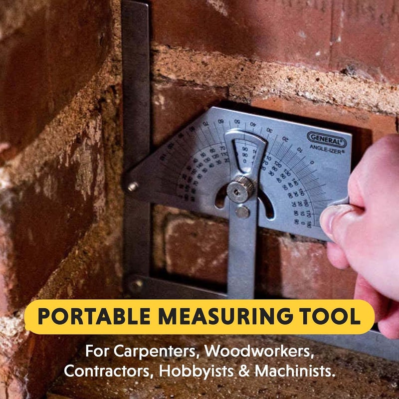 General Tools Protractor and Angle Finder #39, Stainless Steel, Outside, Inside, Sloped Angles, 0° to 180° - Image 2